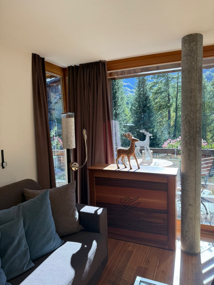 체르마트 스위트네호텔 주르브리겐 스위트룸 거실 통창